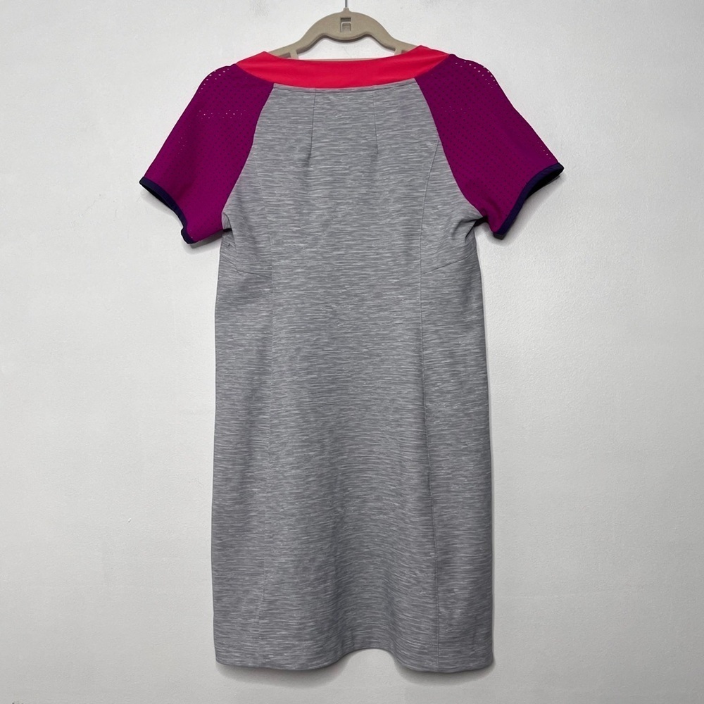 Title Nine Athletic Mini Dress Size Small Short Sleeve Colorblock Grey Pocket - Picture 3 of 10